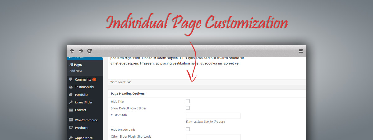 Individual Page Customization